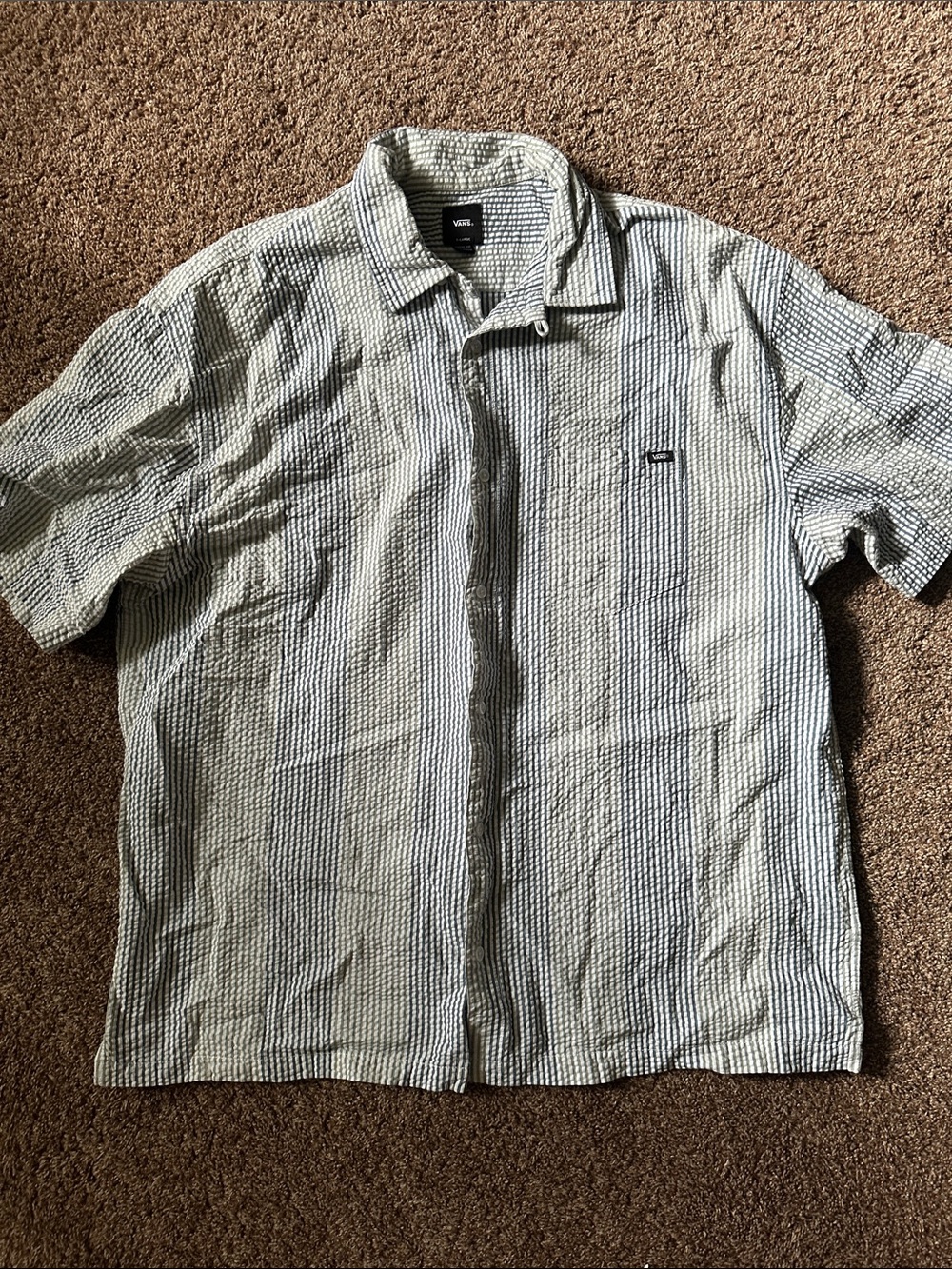Vans Short-Sleeve Striped Button-Up - XL